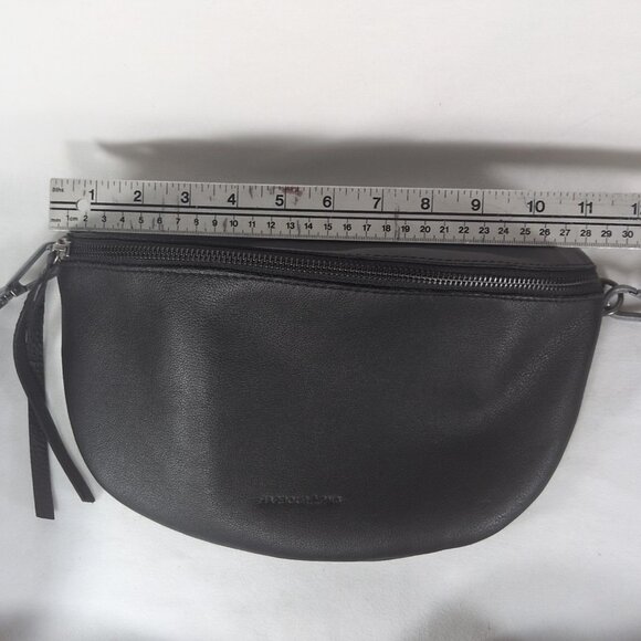 Harbour 2nd Black Ash Genuine Leather Guitar Strap Large Belt Bag Fanny Pack - Picture 11 of 12